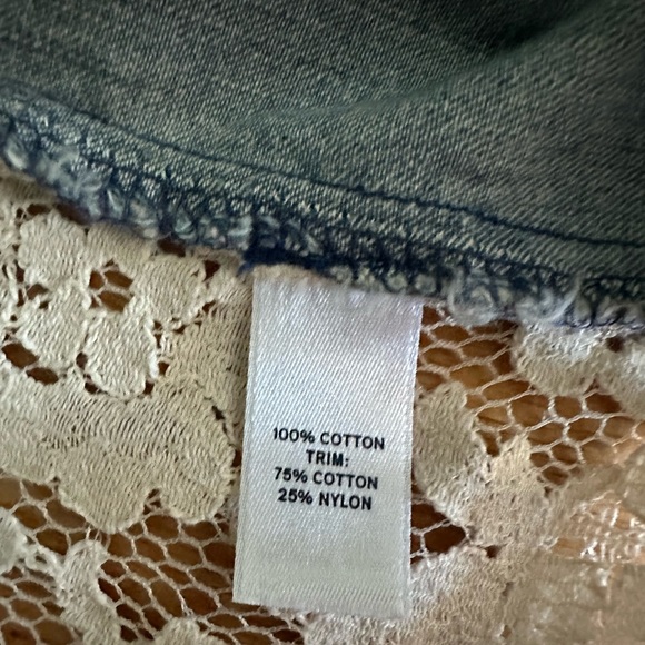 BP from Nordstrom denim lace long sleeve button down shirt, lace in back. NWOT - Picture 6 of 7